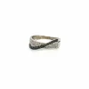 Bague croisée or blanc diamants
