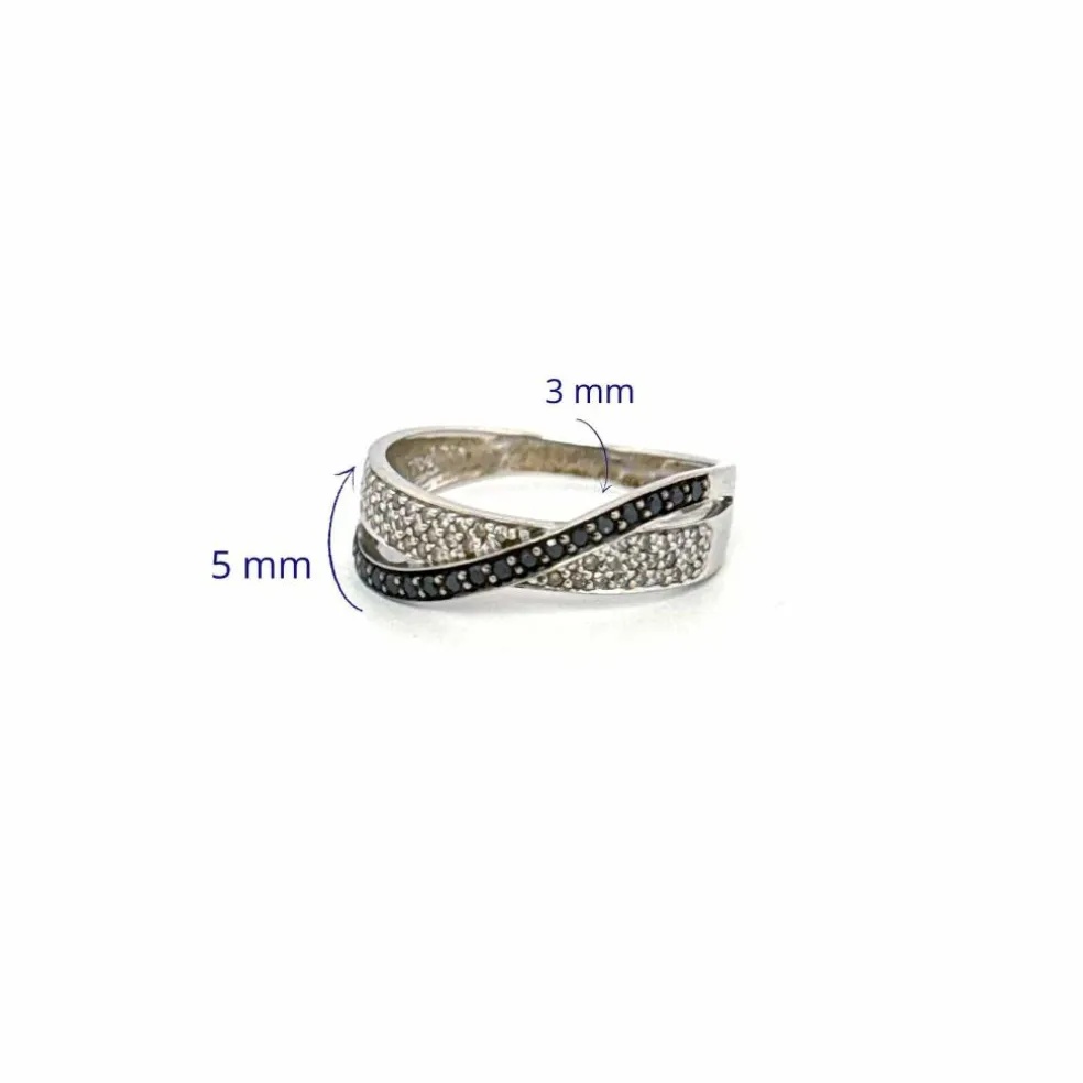 Bague croisée or blanc diamants