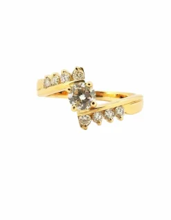 Bague croisée or jaune diamants