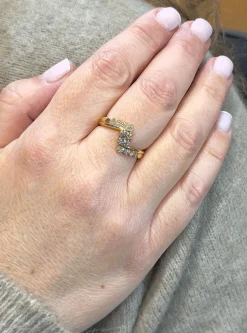 Bague croisée or jaune diamants
