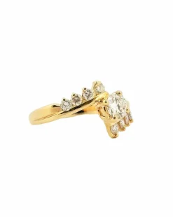 Bague croisée or jaune diamants