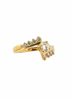 Bague croisée or jaune diamants
