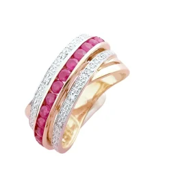 Bague Croisée Rubis Diamants
