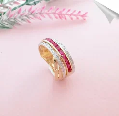Bague Croisée Rubis Diamants