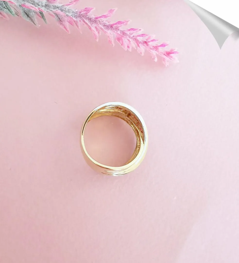 Bague Croisée Rubis Diamants