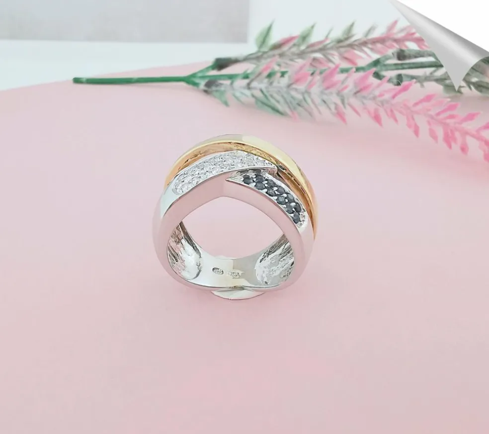 Bague Croisée Saphirs Diamants