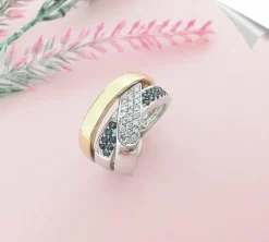 Bague Croisée Saphirs Diamants