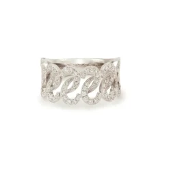 Bague Croisillons or gris diamants