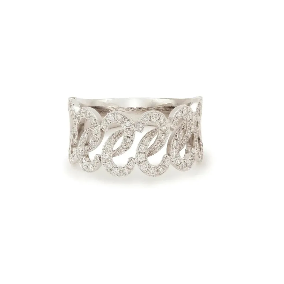 Bague Croisillons or gris diamants