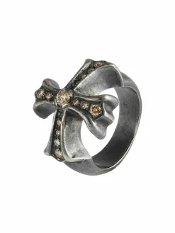 Bague Croix Médiévale diamants bruns