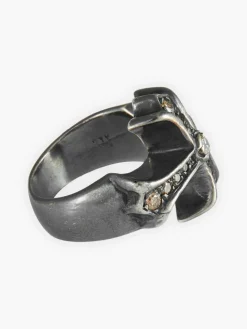 Bague Croix Médiévale diamants bruns