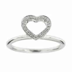 Bague cœur Or blanc Diamants
