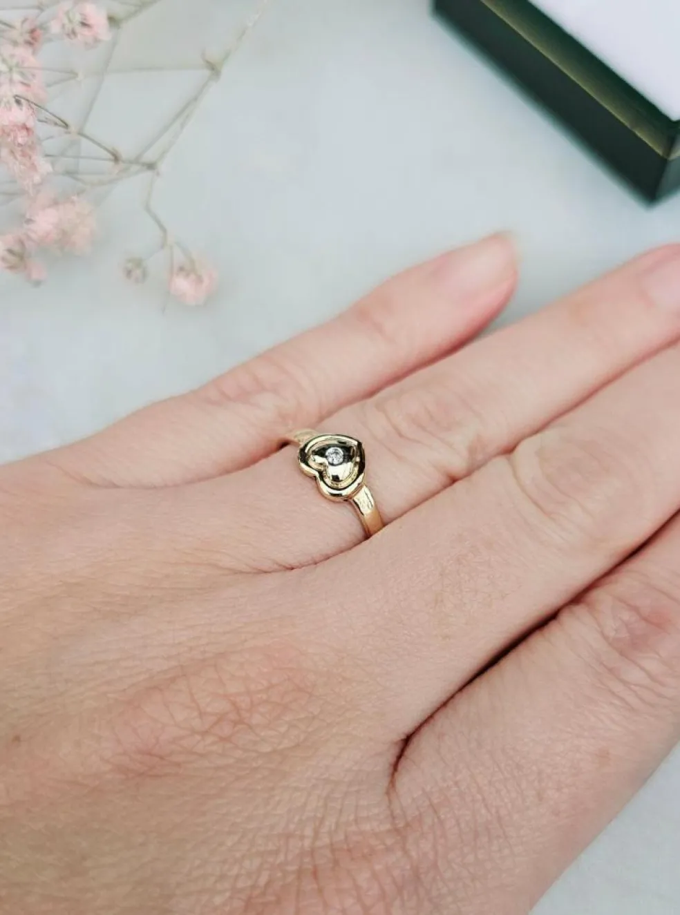 Bague Cœur Or jaune Diamant