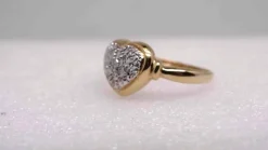 Bague cœur Or jaune Diamants