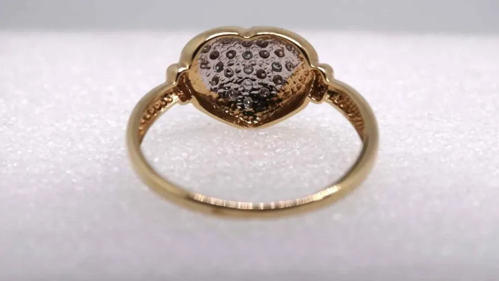 Bague cœur Or jaune Diamants