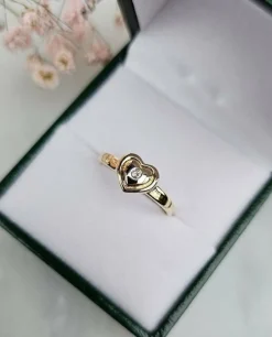 Bague Cœur Or jaune Diamant