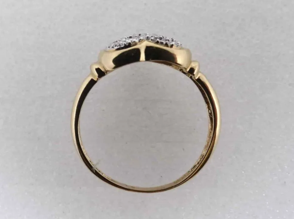 Bague cœur Or jaune Diamants