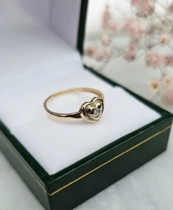 Bague Cœur Or jaune Diamant