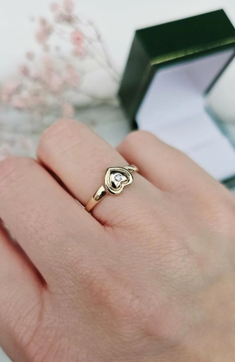 Bague Cœur Or jaune Diamant
