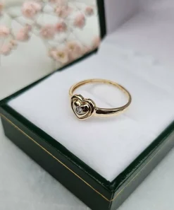 Bague Cœur Or jaune Diamant