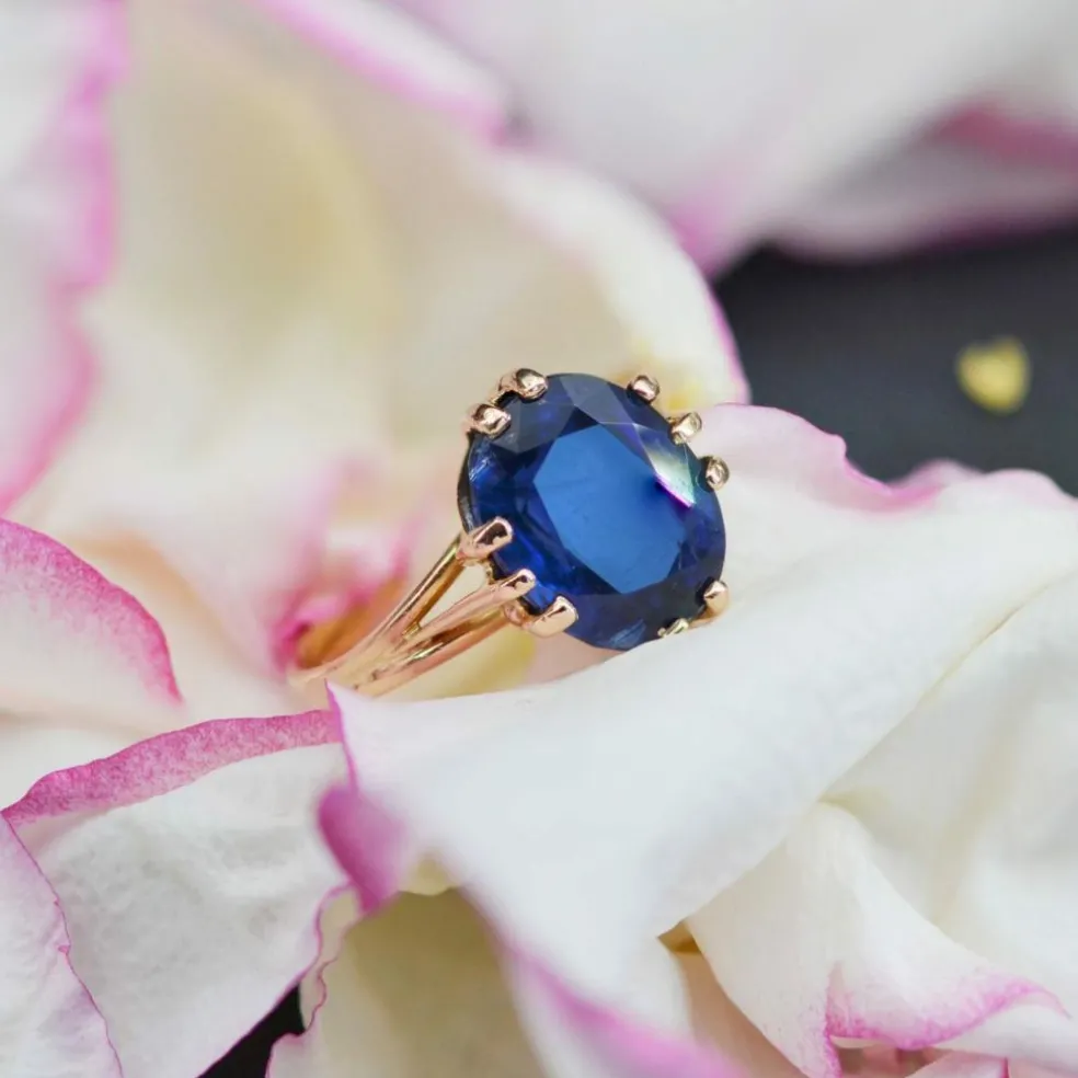 Bague cyanite et or