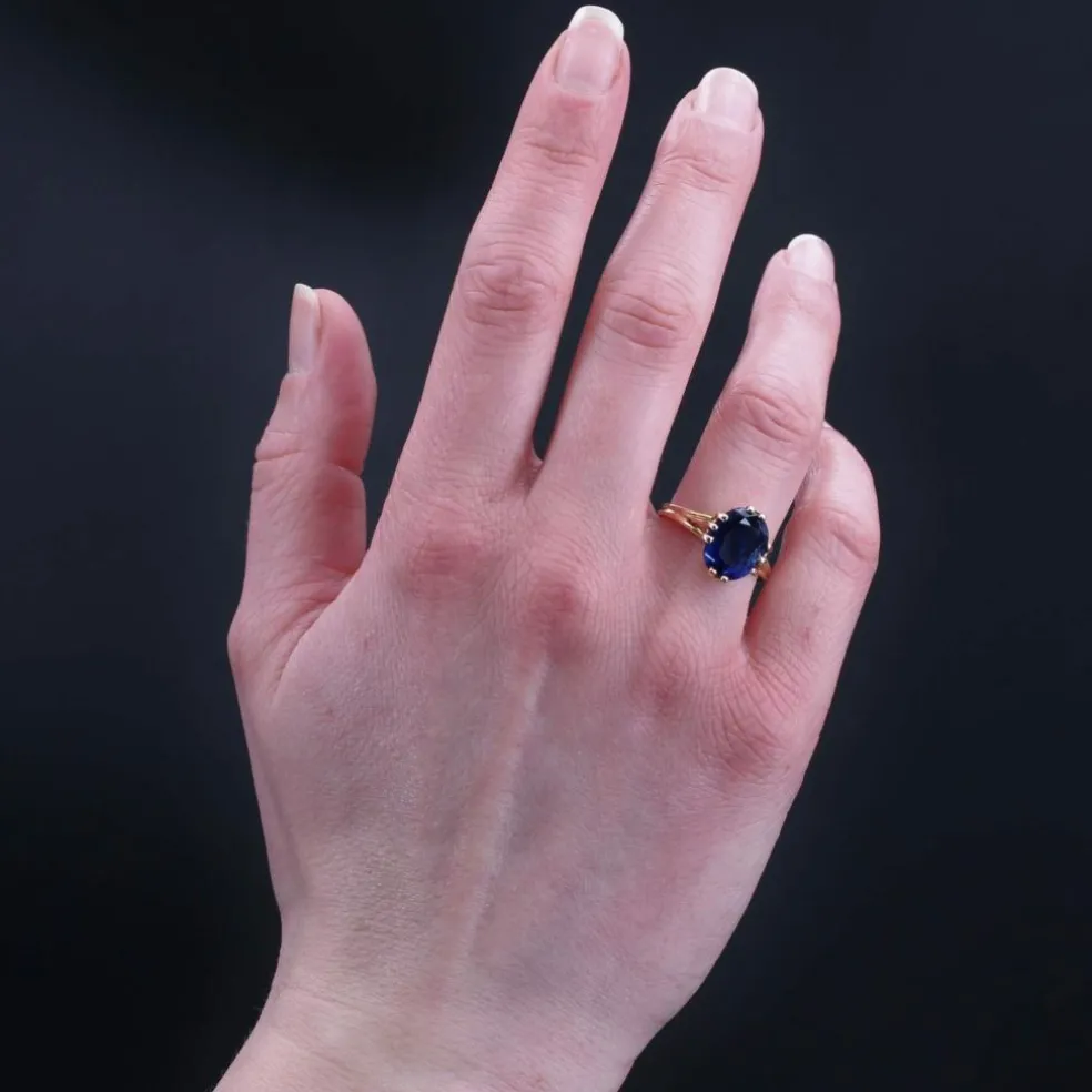 Bague cyanite et or