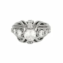 Bague dame or blanc et diamants