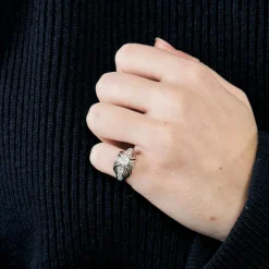 Bague dame or blanc et diamants