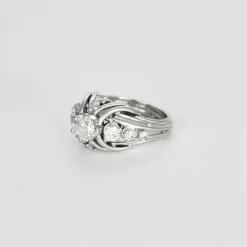 Bague dame or blanc et diamants