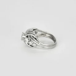Bague dame or blanc et diamants