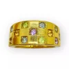 Bague damier empierrée multicolore