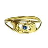 Bague d'amour en or jaune et saphir