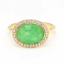 Bague DANZE Chrysoprase et Diamant