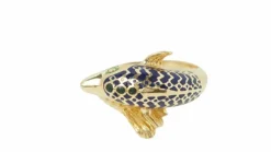 Bague Dauphin or jaune et émail