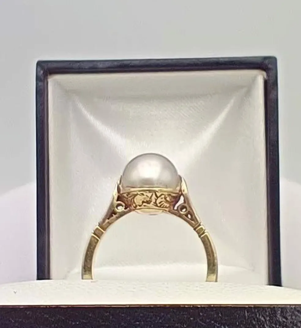 Bague début XXème or et perle
