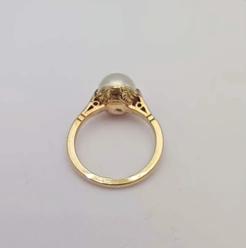 Bague début XXème or et perle