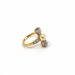 Bague début XXème siècle Or, perle et diamants