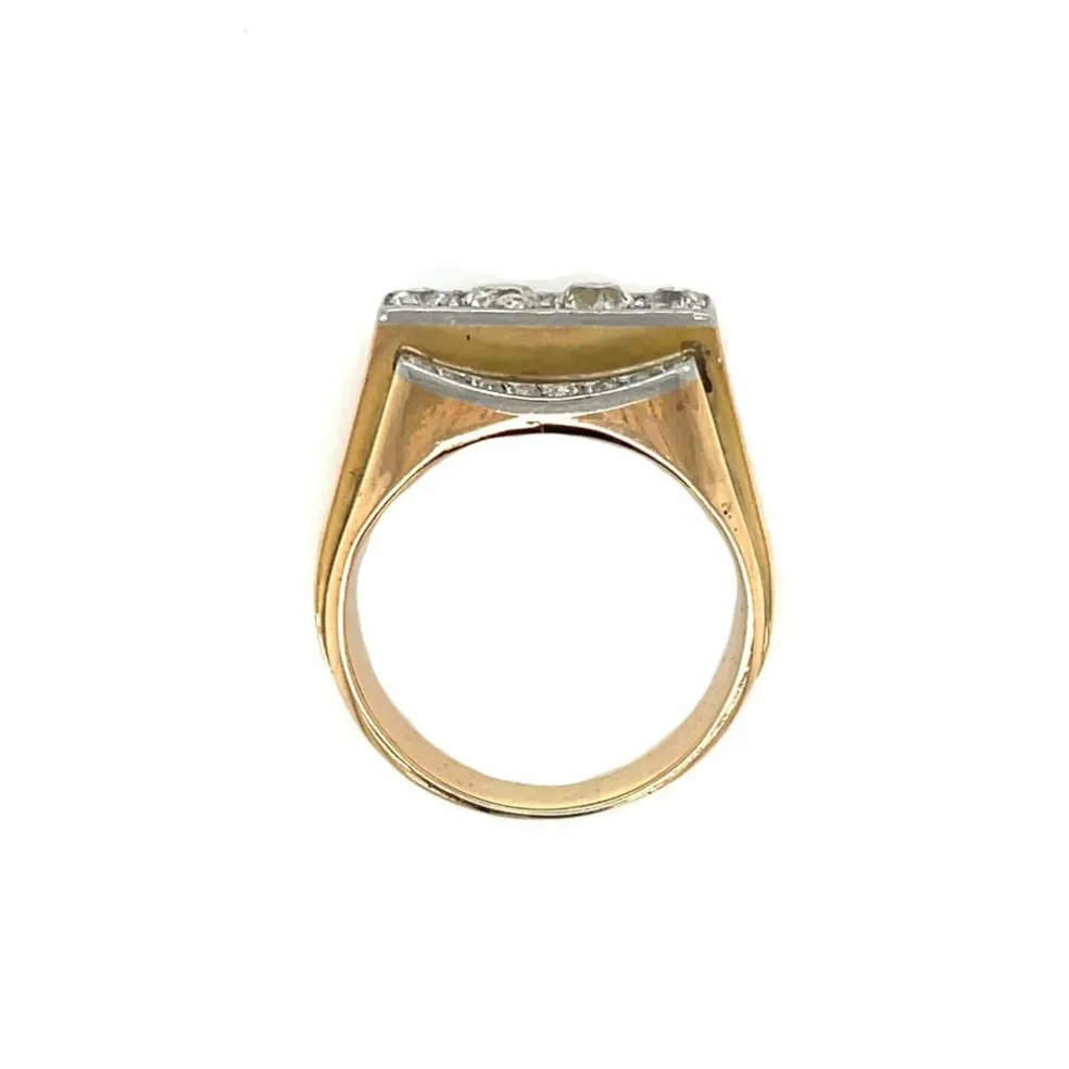 Bague de cocktail Art Déco diamants