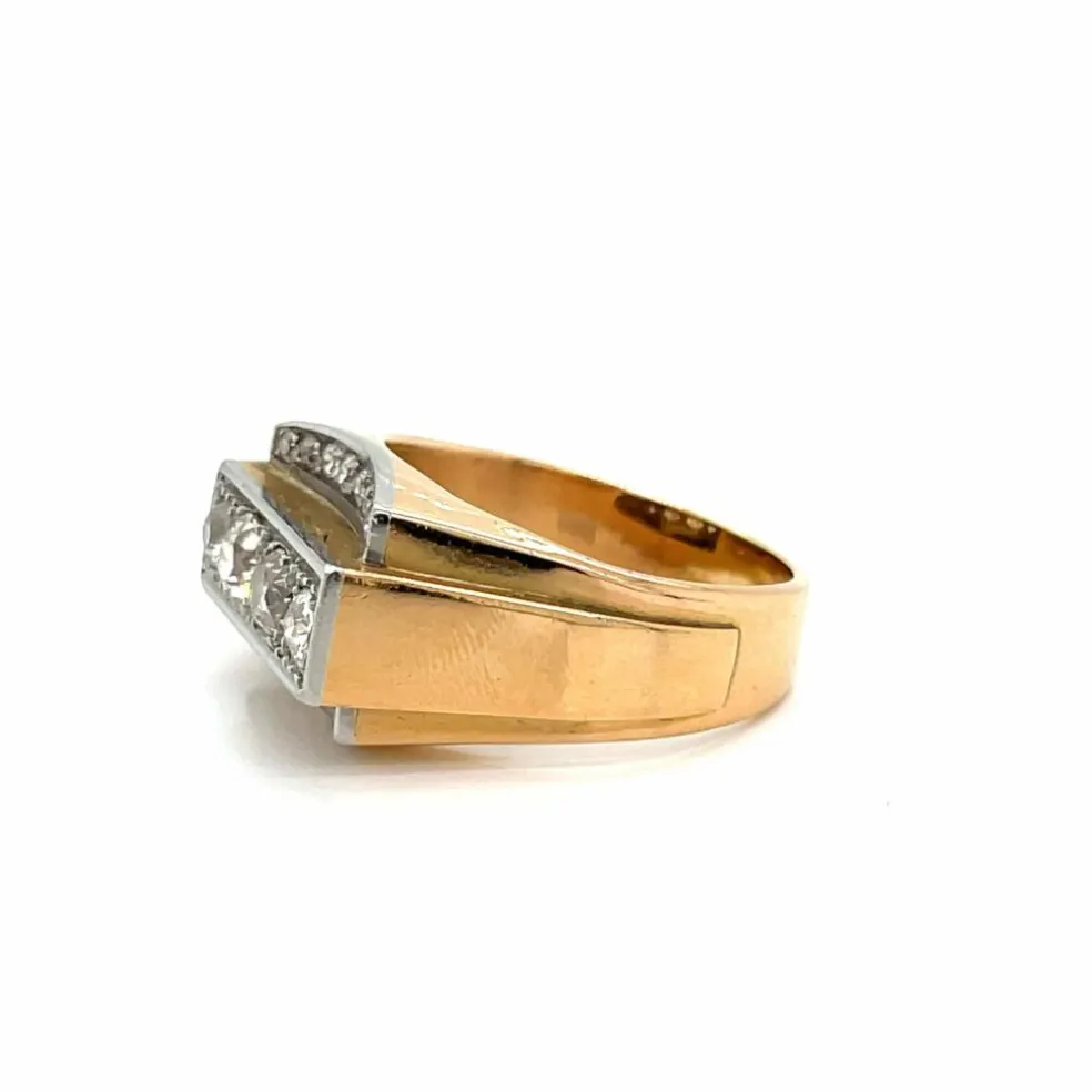 Bague de cocktail Art Déco diamants