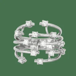 Bague de cocktail en or gris et diamants