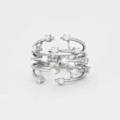 Bague de cocktail en or gris et diamants