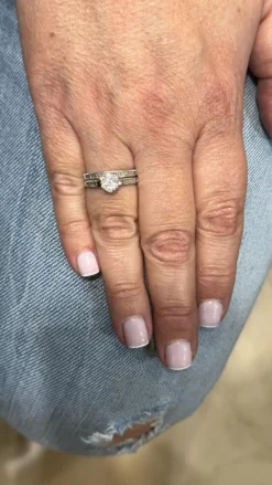 Bague de fiançailles + alliance en or et diamants