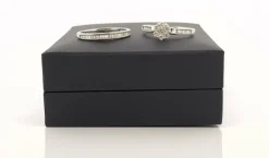 Bague de fiançailles + alliance en or et diamants