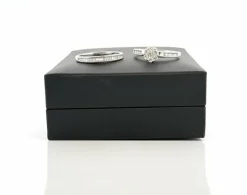 Bague de fiançailles + alliance en or et diamants