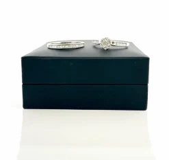 Bague de fiançailles + alliance en or et diamants