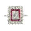 Bague de fiançailles Art Déco diamant rubis