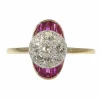 Bague de fiançailles Art Déco diamant et rubis