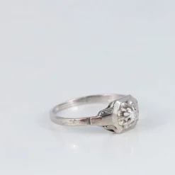 Bague de fiançailles Art Déco or blanc et diamant