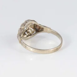 Bague de fiançailles Art Déco or blanc et diamant