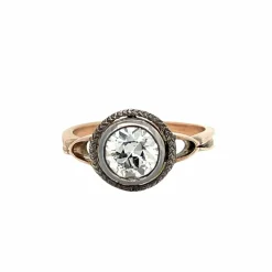 Bague de fiançailles Belle Epoque Diamant Or et Argent